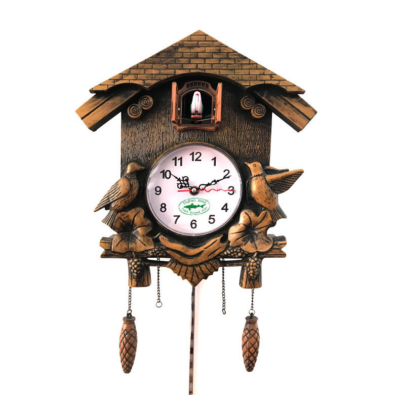 Hot Selling  Home Decorative wall clock with bird sound Cuckoo Bird Wall Clock