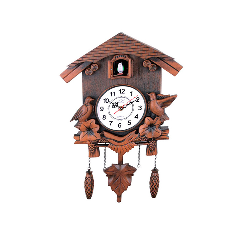 Hot Selling  Home Decorative wall clock with bird sound Cuckoo Bird Wall Clock