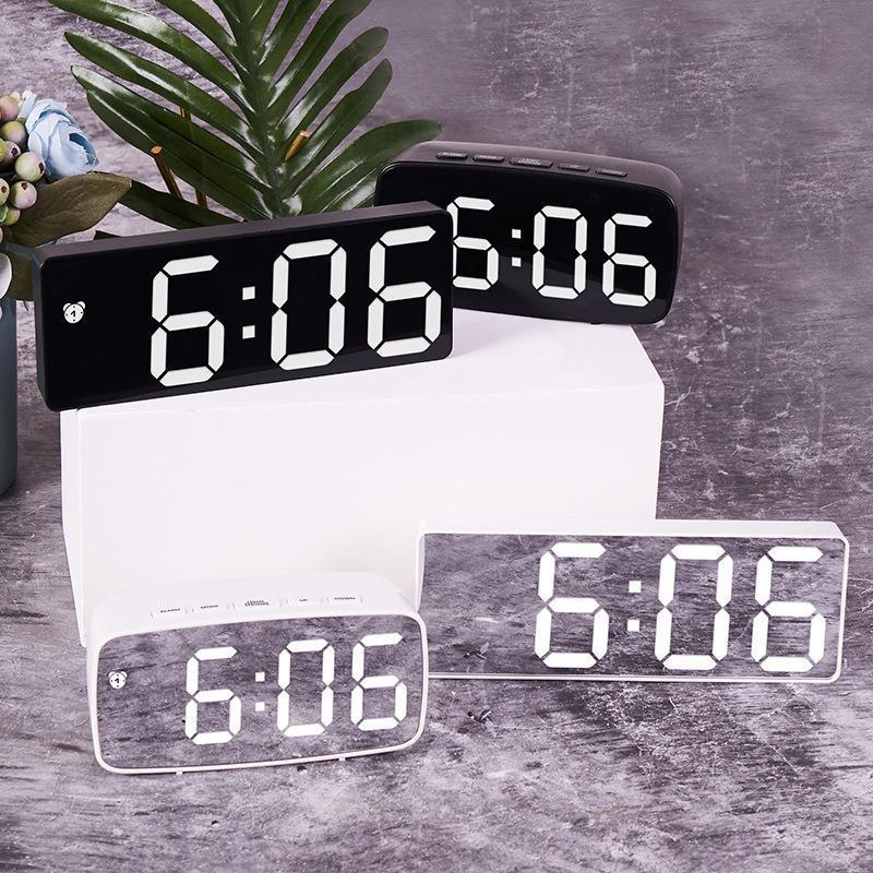 Desktop Electric Digital Projection Mini Light Alarm Table Mirror LED Clock With Time Projector