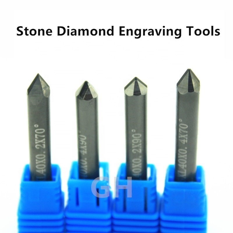 Hot sale CNC 6 angles engraving tools Diamond PCD V type Engraving Cutter for cnc stone carving