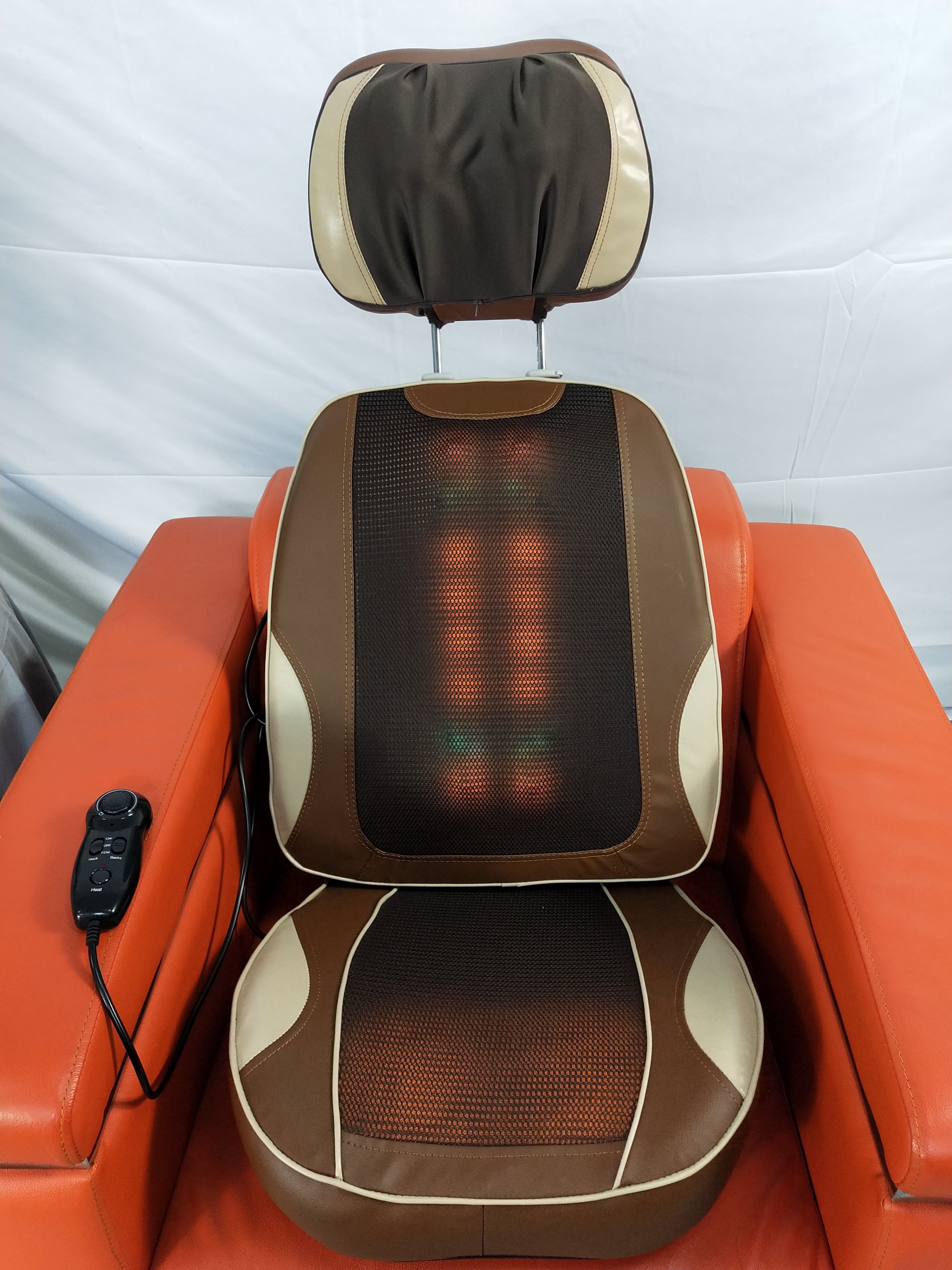 operated with cooling infrared lumbar massage pillow heated acupuncture seat back electric vibration butt massage cushion