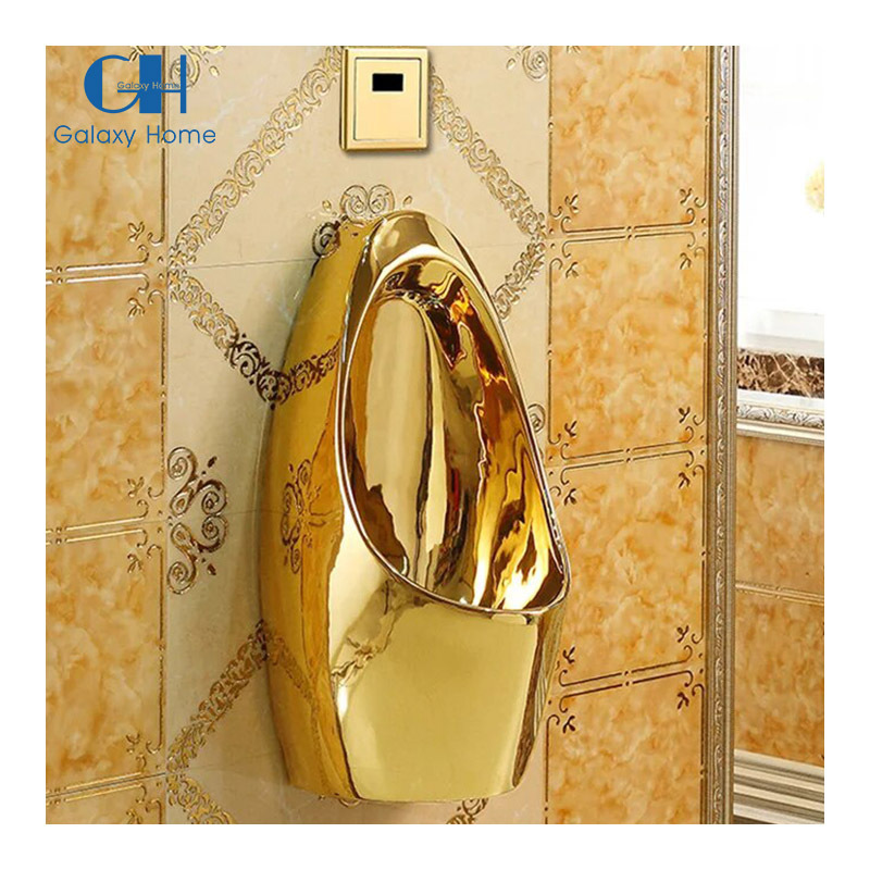 Luxury Stainless Steel Wall-Mounted Urinal with Portable Design Golden Finish