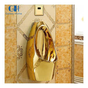 Luxury Stainless Steel Wall-Mounted Urinal with Portable Design Golden Finish