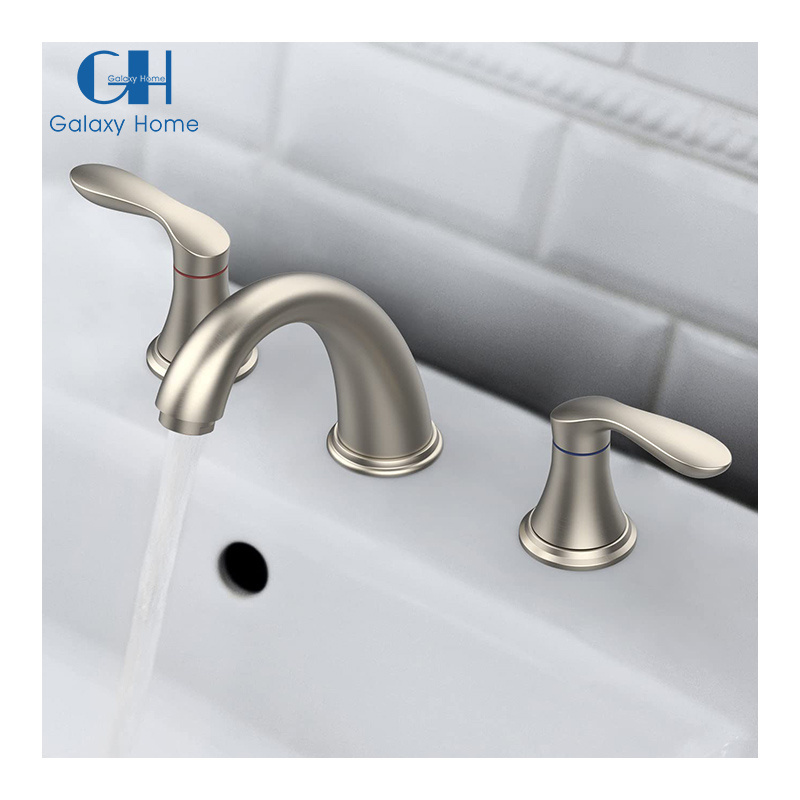 Bathroom Sink Faucet Faucet for Bathroom Sink Widespread Brushed Nickel Bathroom Faucet 3 Hole with Stainless Steel Pop Up Drain