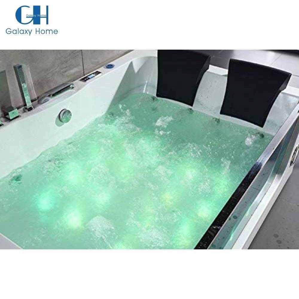 Surfing Design Freestanding Corner Air Jet Bubble Acrylic Corner Bathtub Hydro Soaking Tub Spa Massage Glass Whirlpool Bathtub