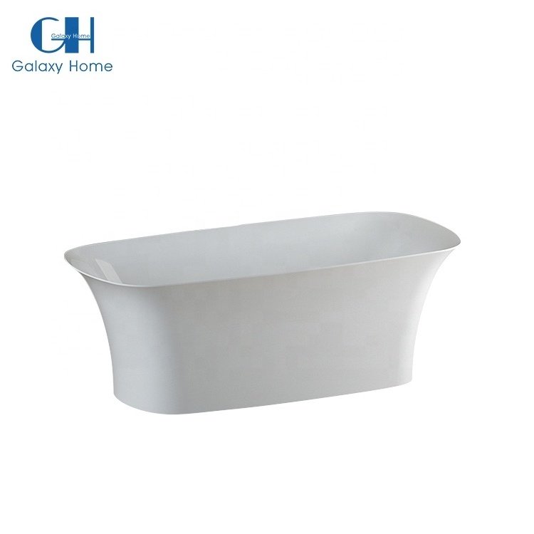 Hot Sale Modern Design Hotel Acrylic White Freestanding Bathroom Adult Bathtubs With Drainer