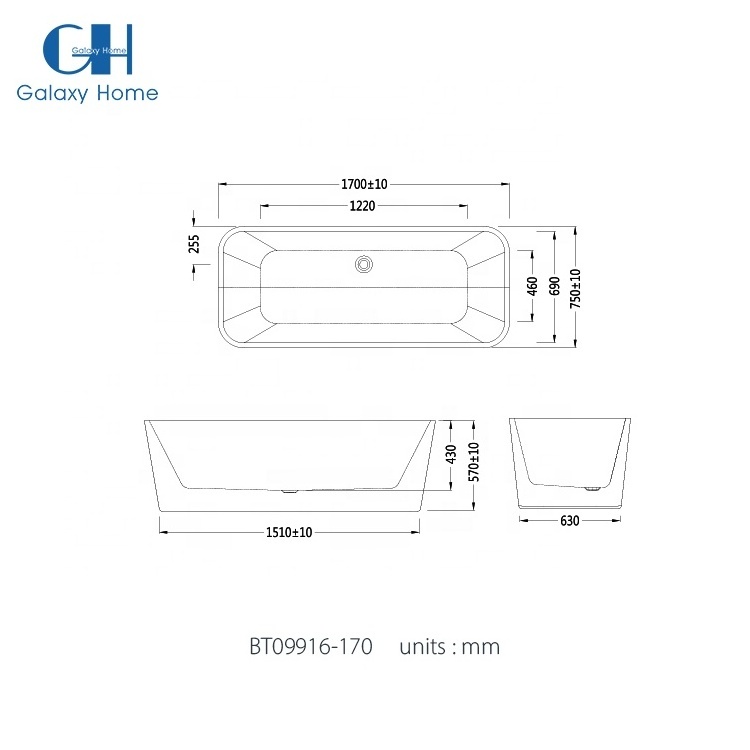 Model BT09916 170 Freestanding Romantic Bathroom Bathtub Bath Tub Acrylic White Rectangle Bathtubs