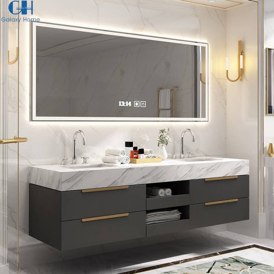 Combo Modern Hotel Waterproof Toilet Vanity Unit The Bath Under Sink Furniture Set Bathroom Vanity Cabinets With Different Size