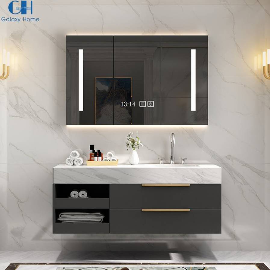 Combo Modern Hotel Waterproof Toilet Vanity Unit The Bath Under Sink Furniture Set Bathroom Vanity Cabinets With Different Size