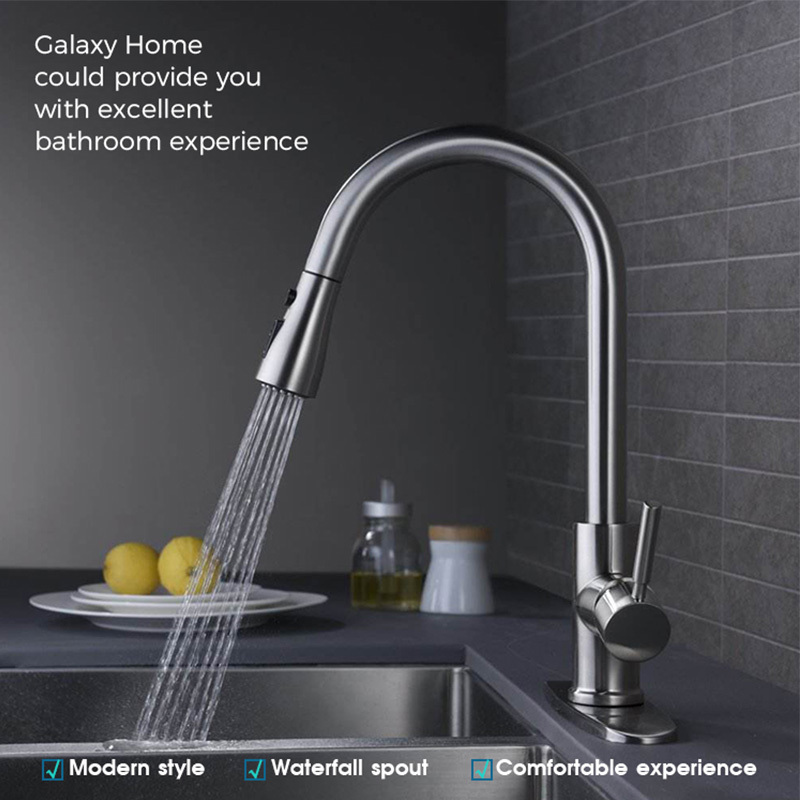 2023 Kitchen Faucet Stainless Steel 304 Water Tap Modern Kichen Kitchen Taps Brass Pull Out Sprayer Kitchen Mixer Sink Faucets