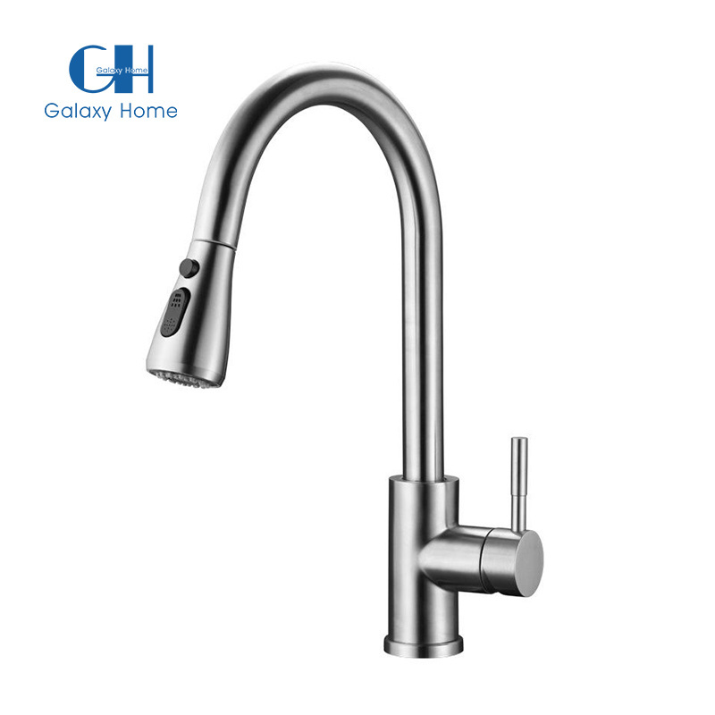 2023 Kitchen Faucet Stainless Steel 304 Water Tap Modern Kichen Kitchen Taps Brass Pull Out Sprayer Kitchen Mixer Sink Faucets