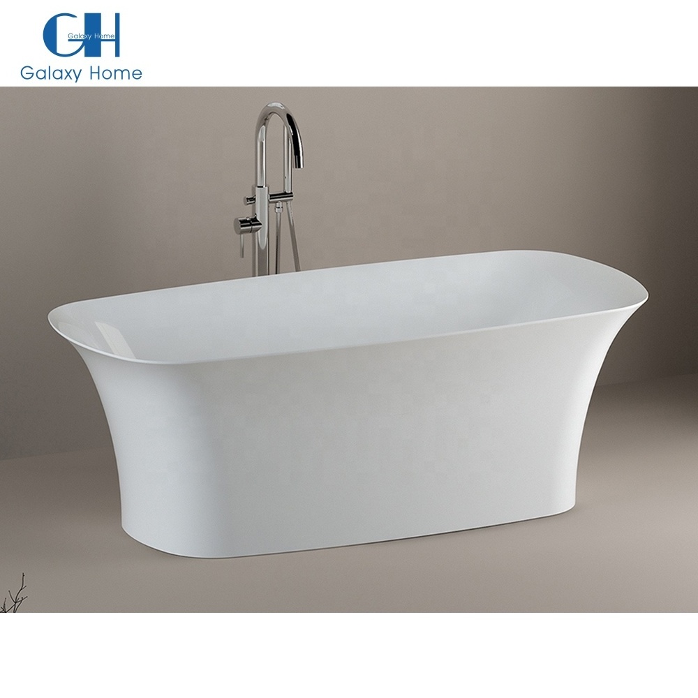 Hot Sale Modern Design Hotel Acrylic White Freestanding Bathroom Adult Bathtubs With Drainer