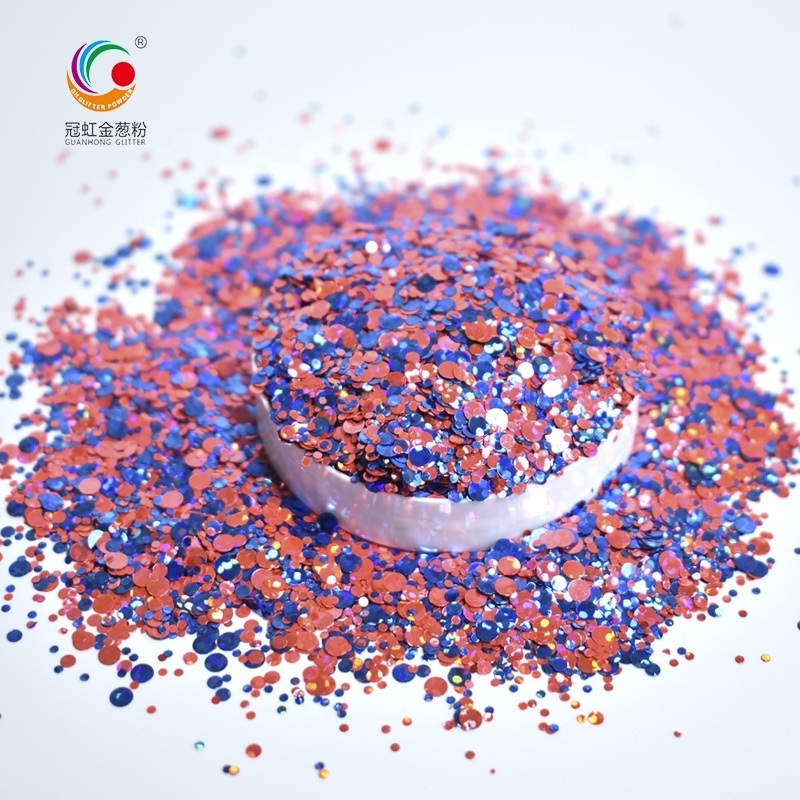 GW002 New Bulk Polyester Glitter Chunky Mixed Shapes Starry Glitter Powder For Nail Art Body Decoration Factory Wholesale