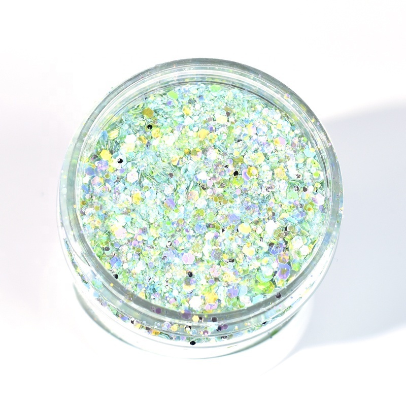 GH9751DD Factory Price Direct Supply  Glitter Powder Neon Mixed Hexagonal Glitter For Nail Art Packing Tape Party Decoration