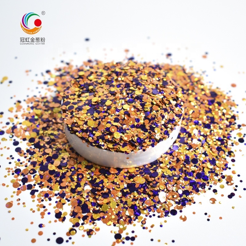 GW002 New Bulk Polyester Glitter Chunky Mixed Shapes Starry Glitter Powder For Nail Art Body Decoration Factory Wholesale