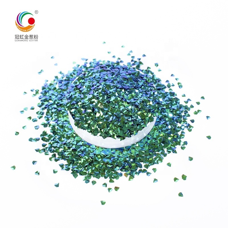 GH7100 Factory Wholesale Bulk PET 3D Diamond Rainbow Art Glitter Powder Fine Nail Cosmetic Material