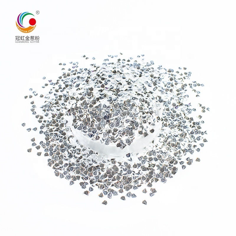 GH7100 Factory Wholesale Bulk PET 3D Diamond Rainbow Art Glitter Powder Fine Nail Cosmetic Material