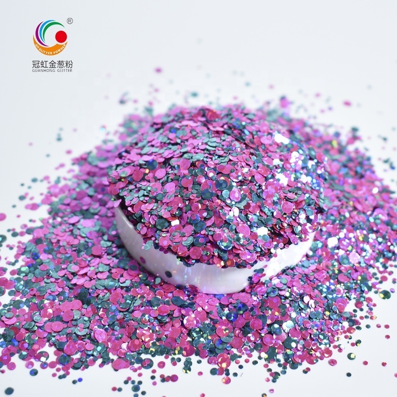 GW002 New Bulk Polyester Glitter Chunky Mixed Shapes Starry Glitter Powder For Nail Art Body Decoration Factory Wholesale