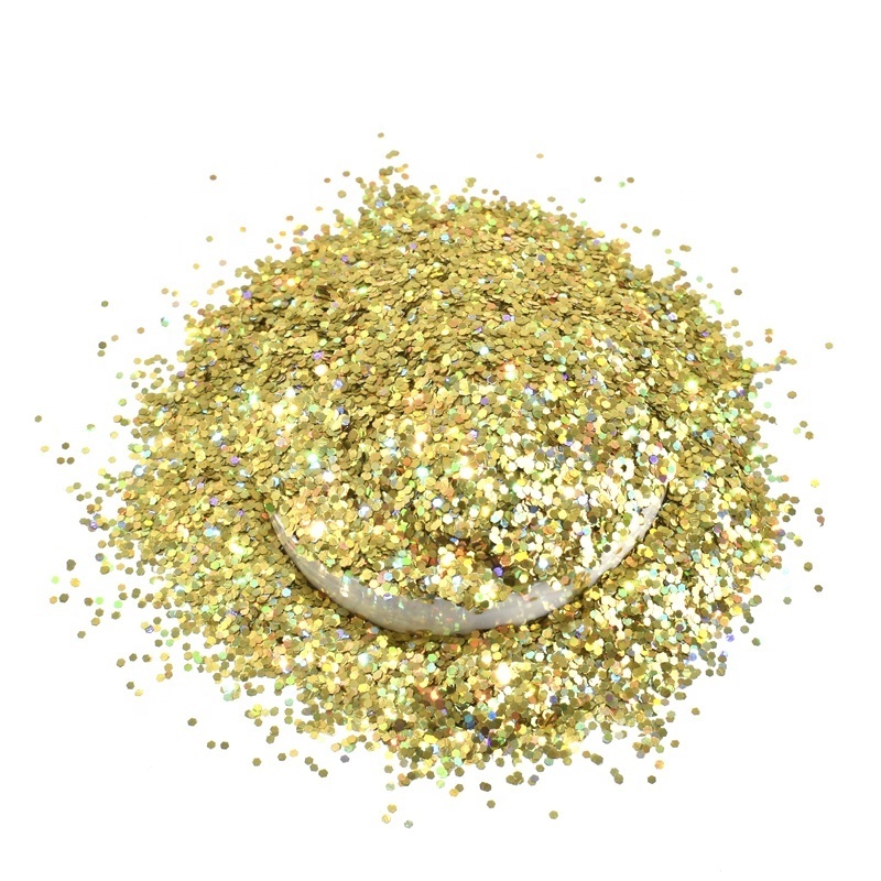 GH1907A Ultra Thin And Super Shiny Glitter Gold PET Solvent Resistance Nail Art Glitter Powder Coating Craft Factory Glitter