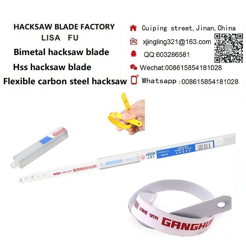 Bimetal High Speed Steel Hacksaw Blade 12inch Hack Saw Blade 18t 24t Flexible Hacksaw Blade