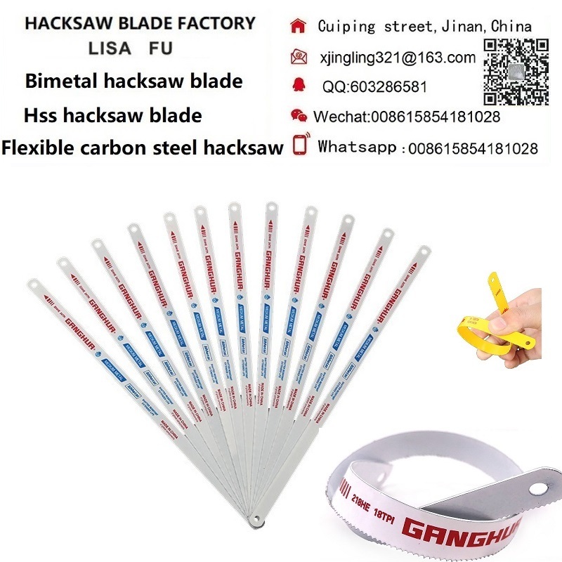 Bimetal High Speed Steel Hacksaw Blade 12inch Hack Saw Blade 18t 24t Flexible Hacksaw Blade