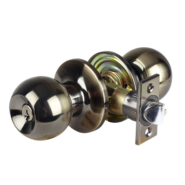 ANSI Grade 3 standard equivalent stainless steel door lock ball knob Entrance Function Tubular Knobset