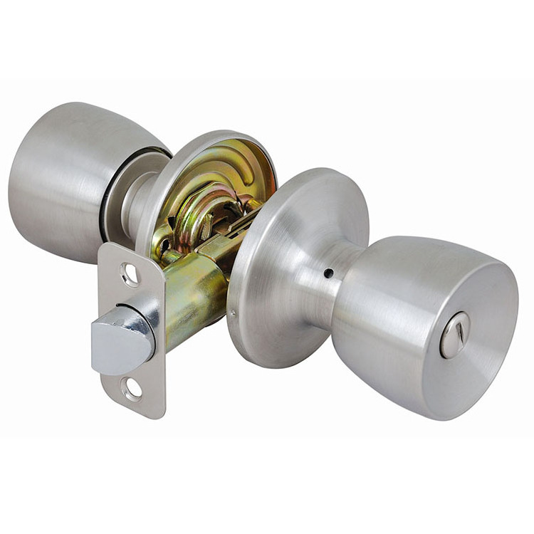 Door Lock OEM Factory Satin Stainless Steel KW1 OR SC1 Keyway Tubular Knob Lock Keyed Entry Knobset