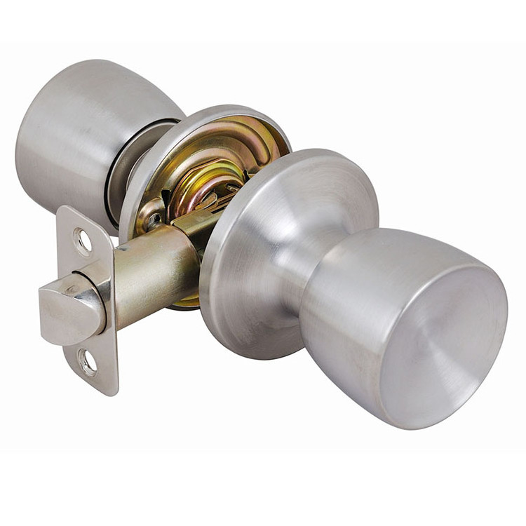 Door Lock OEM Factory Satin Stainless Steel KW1 OR SC1 Keyway Tubular Knob Lock Keyed Entry Knobset