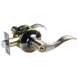 China Door Lock OEM Factory Wavy Design Tubular Leverset Zinc Alloy  Keyed Entry Door Handle Lock