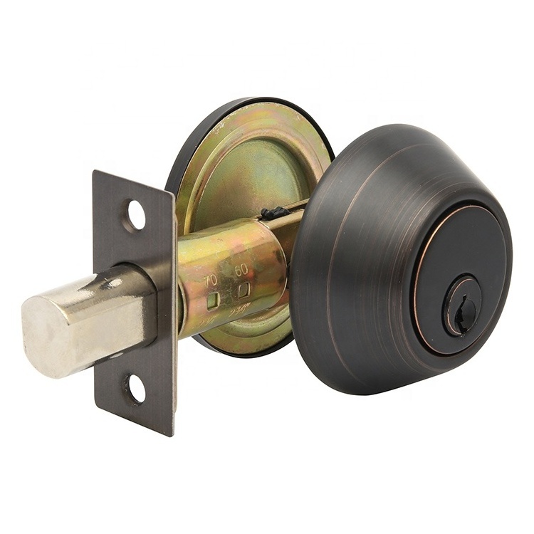 Stainless steel security door deadbolt lock round single cylinder deadbolt