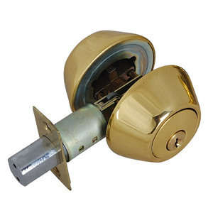 Door Lock OEM Factory REO Contractor Door Lock Deadbolt Lock Bright Brass Double Cylinder Deadbolt