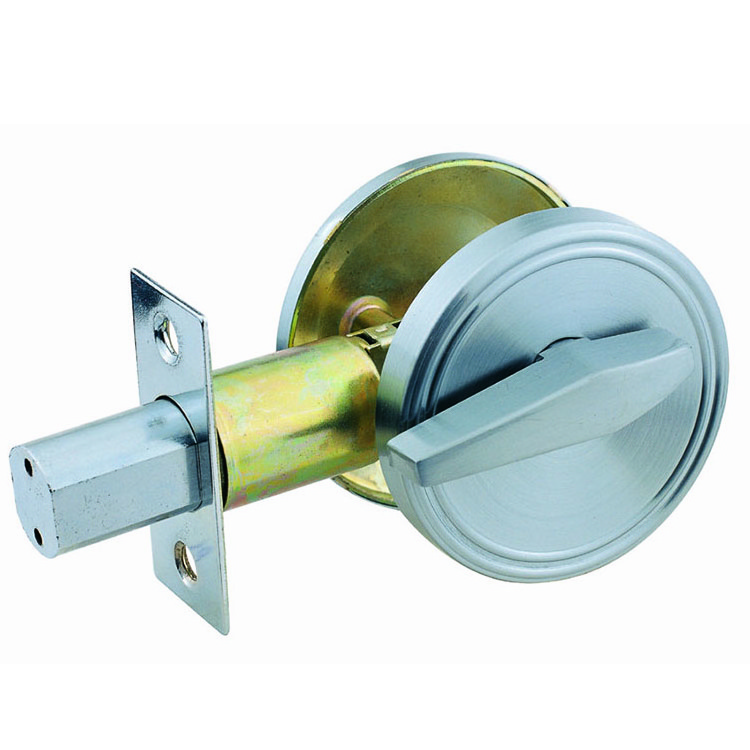 OEM Door Lock Supplier Bright Brass Comfortable Long Thumb Turn Inside Simplified Deadbolt Lock with Indicator