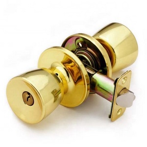 Over 200000 Life Cycles Brass Residential Door Knob Lock Bell Ball Style Entrance Tubular Knobset