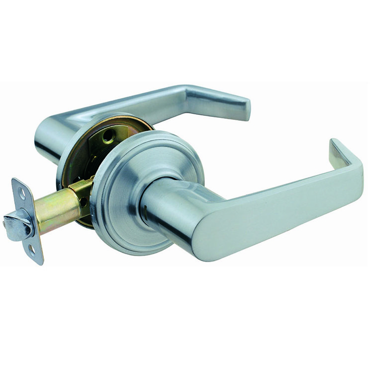 Privacy Passage Bedroom Door Leverset Lock Set Keyed Security,Satin Nickel Finish,Reversible For Right Or Left Side