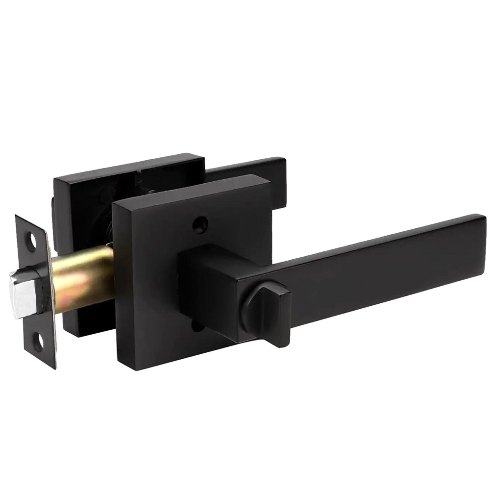 Hot sale household door lock handle black privacy passage door lever door handle lock