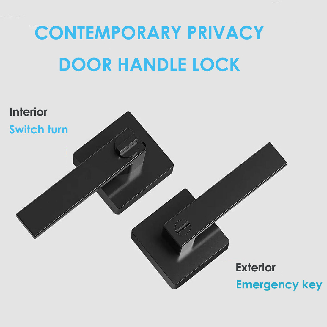 Hot sale household door lock handle black privacy passage door lever door handle lock