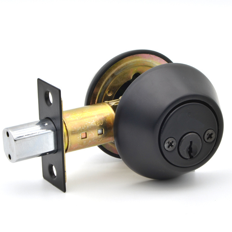 Entrance Black Double Cylinder Deadbolt Lock Interior Door With Privacy Lock