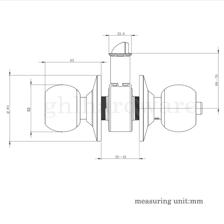 HOWKEE Top security Residential Entrance Privacy Bathroom Bedroom Interior Safe Tubular Cylindrical knob Door Lock