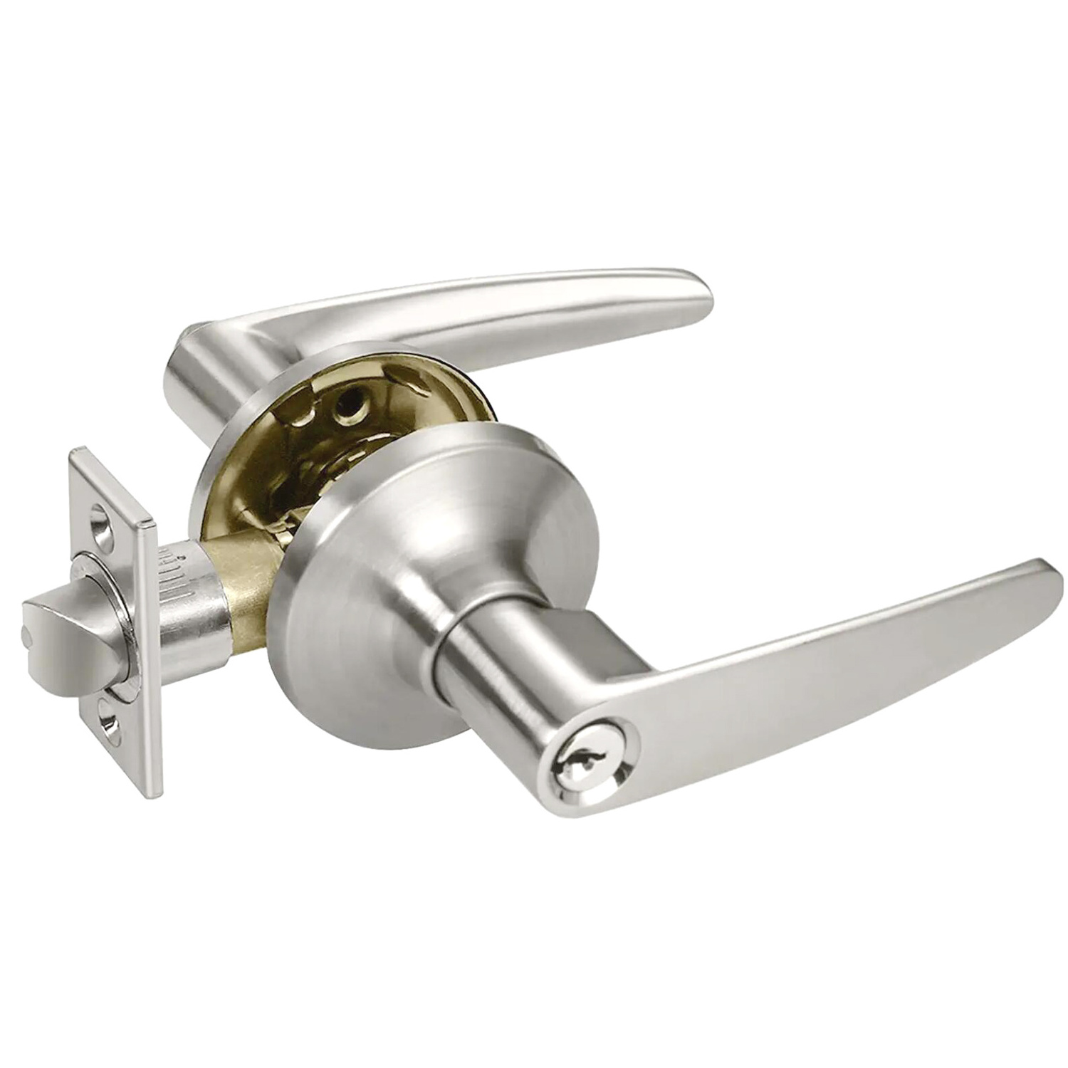 Zinc Alloy Body Wooden Door Tubular Lever Lock Handle Set