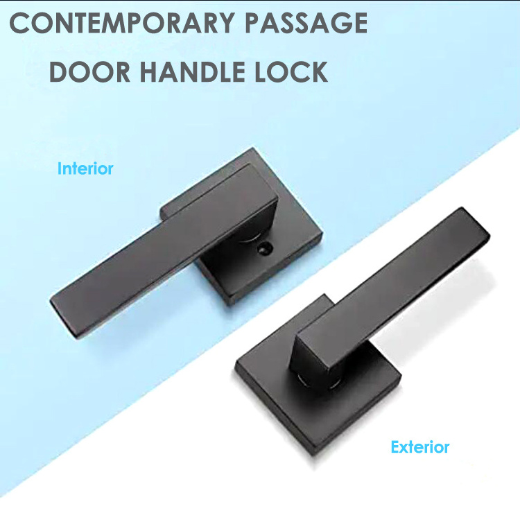 Factory design door handle European Style Interior Black Door Handle lockset