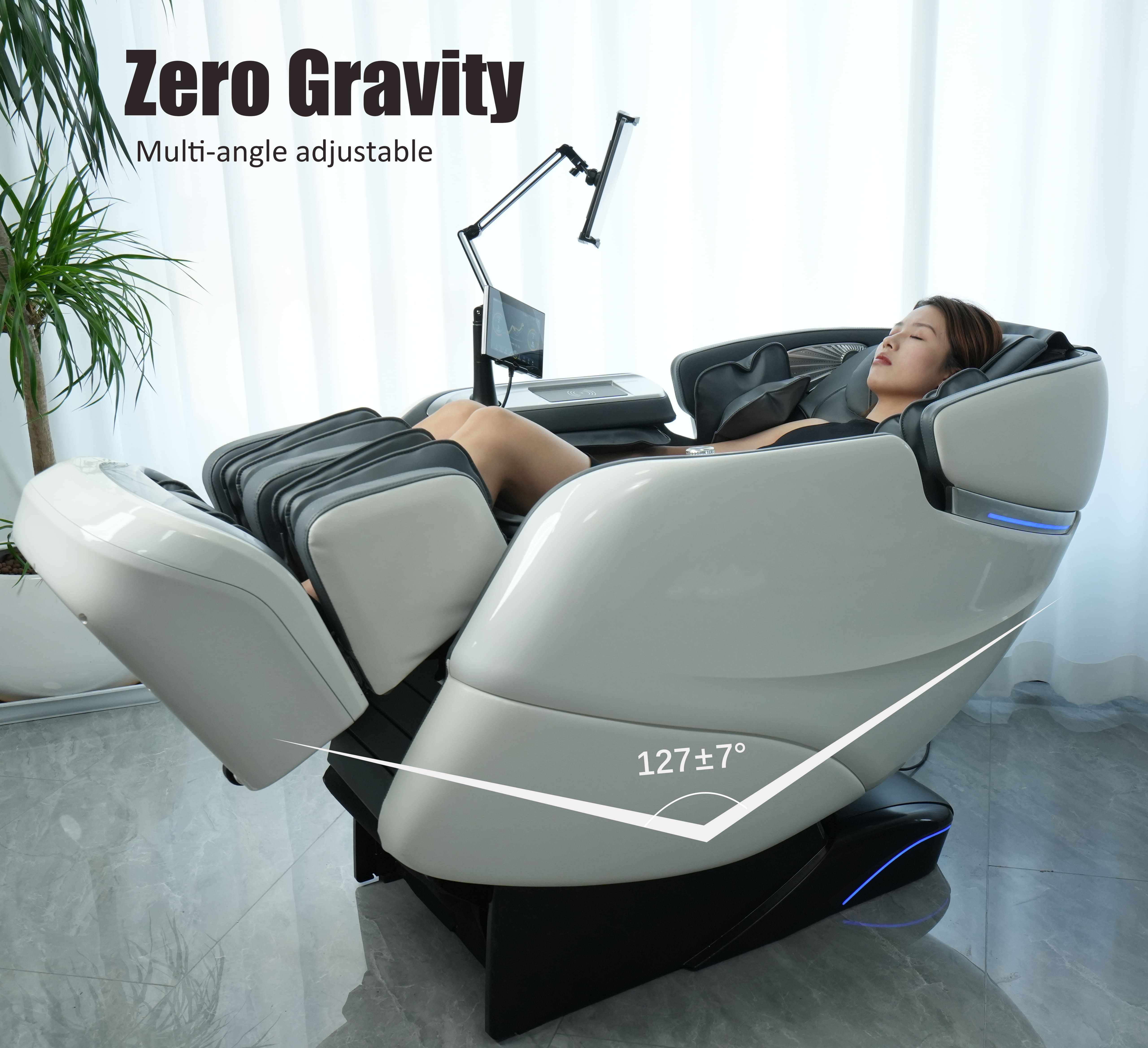 OEM massage long chair zero gravity big tall stretch manipulator 4d smart AI massage chair export to USA