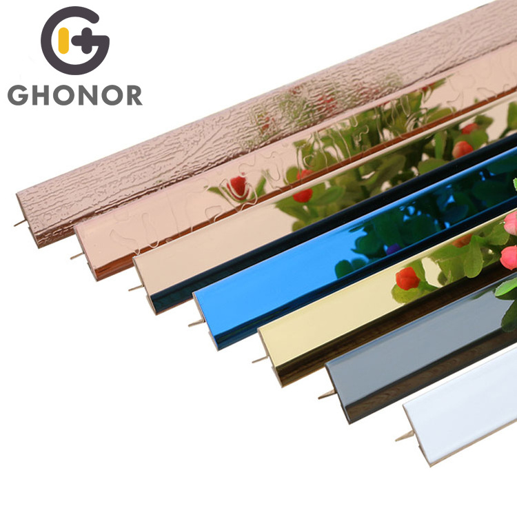 Sample Free Stainless Steel Decorative Tile Trim T Shape Grooved Edge for Wall