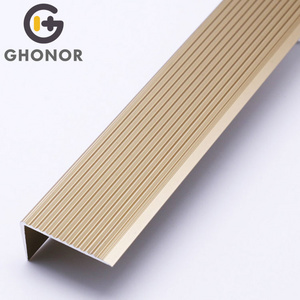 Low MOQ Aluminium Gold Angle Anti Slip Step Nosing Tiles