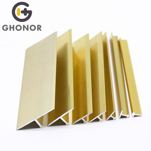 Aluminum Gold 22Mm Width T Shaped Molding Edging Strip Table Furniture Decorative Metal Edge Trim For Furniture Cabinet