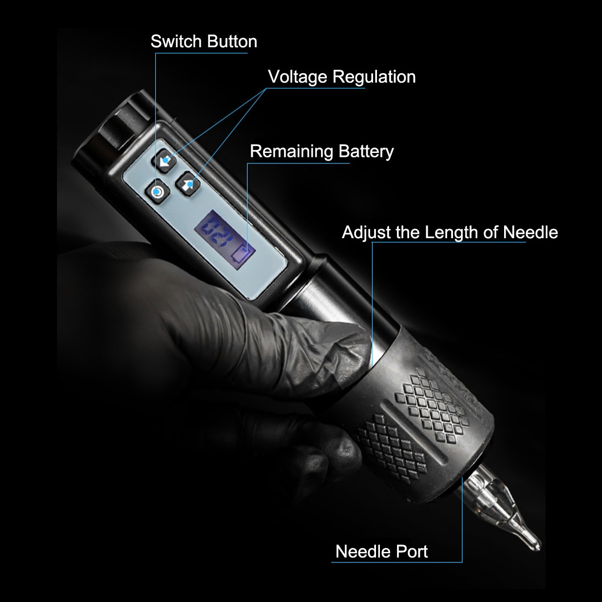 Original Portable Wireless Tattoo Machine Pen 2000mAh Lithium Battery Power Supply LED Digital Display Tattoo Equipment