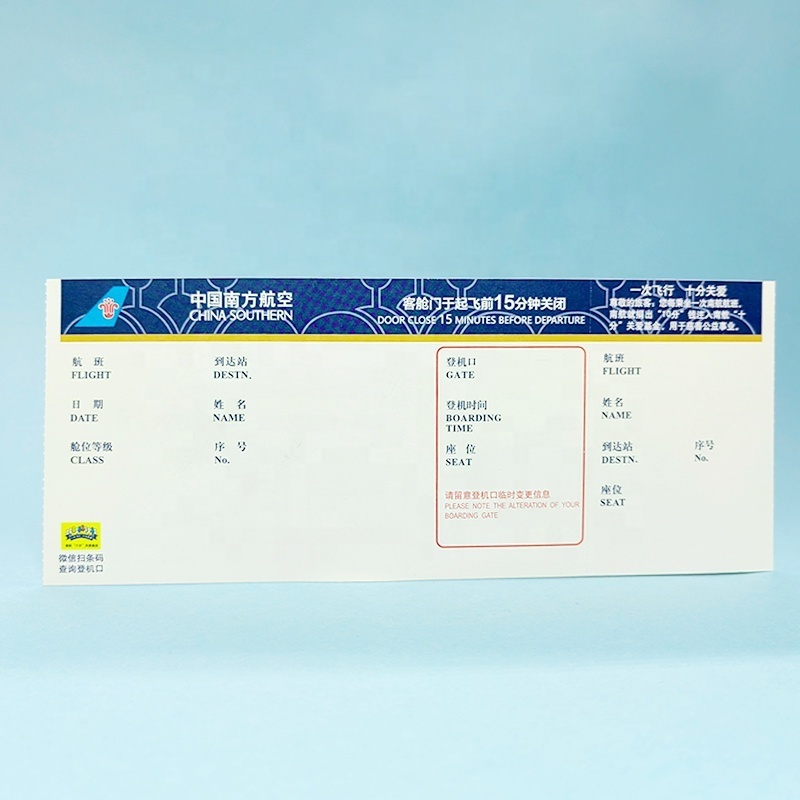 Wholesale International thermal boarding pass printing Airline flight tickets Blank Thermal Printing Paper