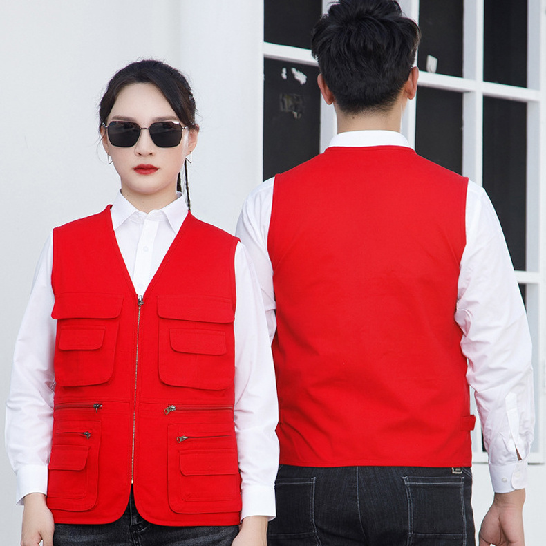 Wholesale Multi Pockets Fishing Women'S Work Vests With Logo Construction Vest For Men Garments Workers Vest