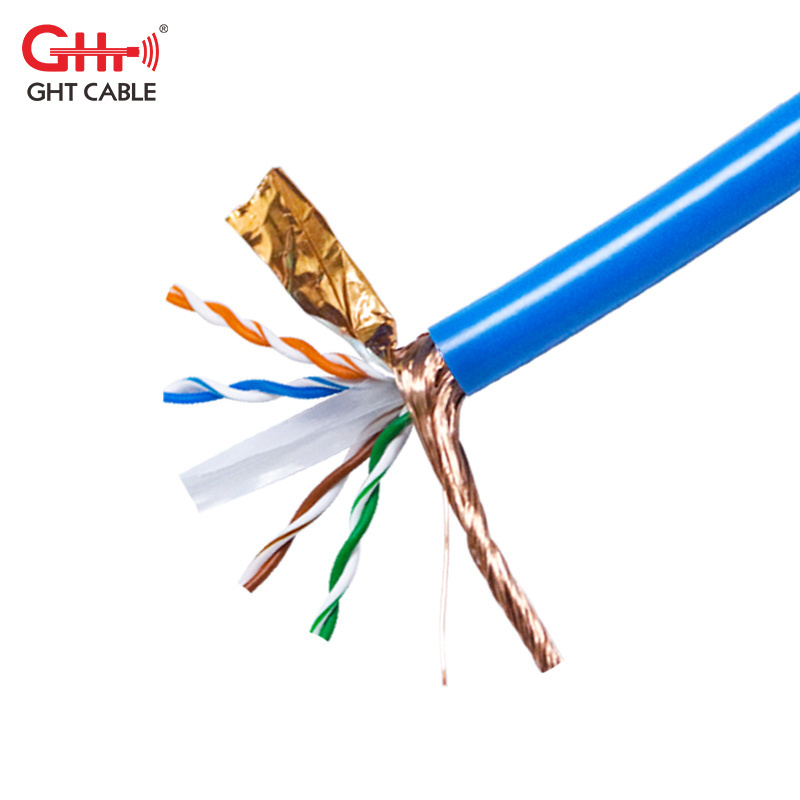 BC CCA Guangzhou GHT cat6  s/ftp lan cable 23awg cat 6 sftp indoor outdoor with al-foil al-mg braids double shield cat6