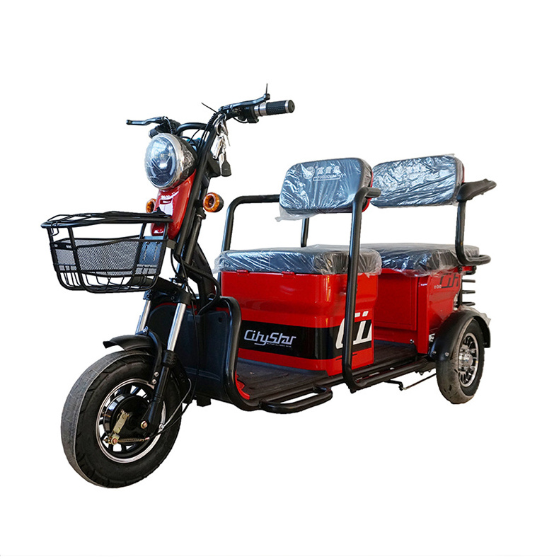 48V Tricycle Electric Bike for Passengers Electric Tricycle 3 Wheel 3 Seat