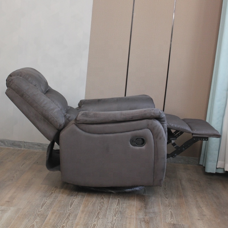 European Style Modern High-end gray suede fabric living room furniture Recliner Electric single person recliner sofa